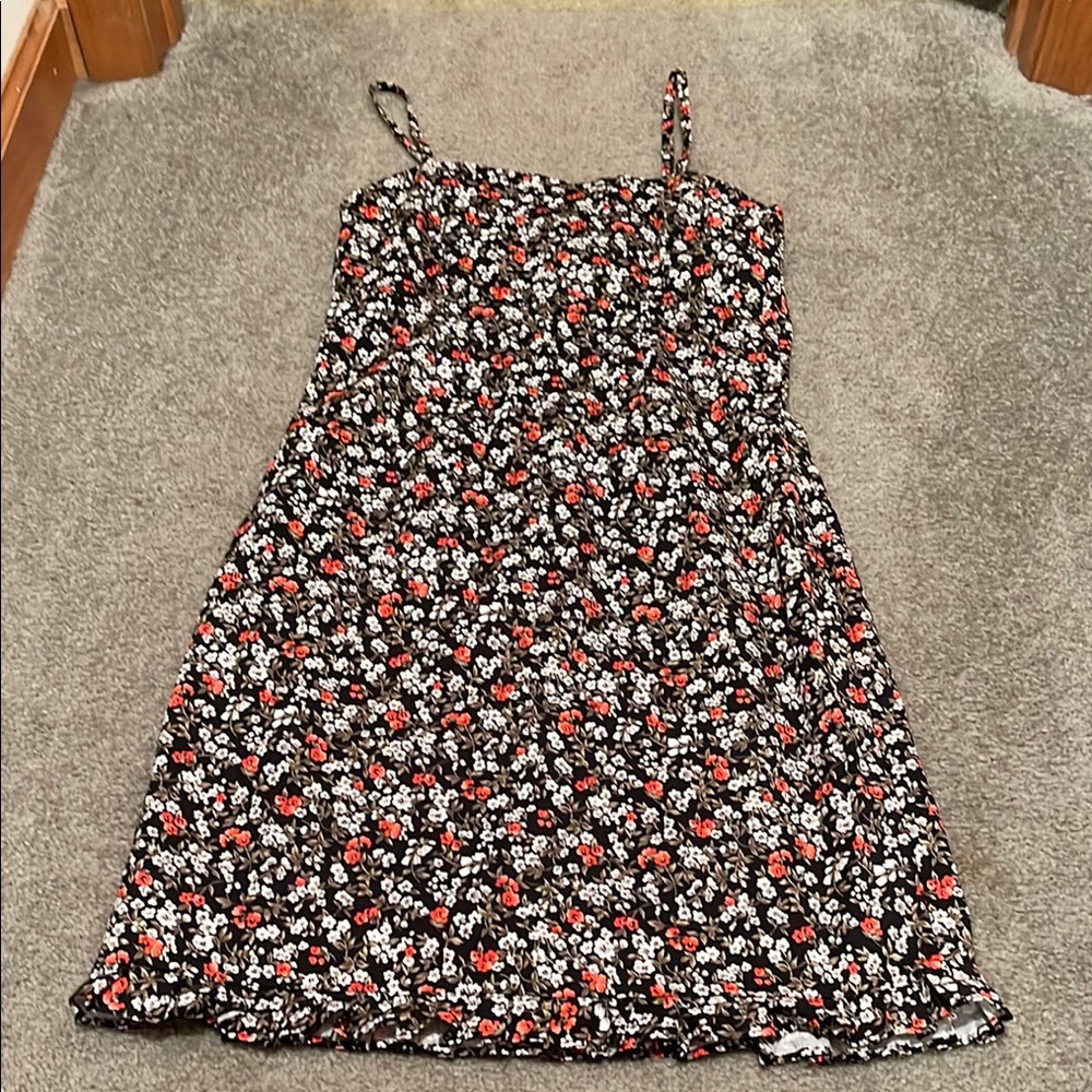 Floral Kids Dress - Black and Red